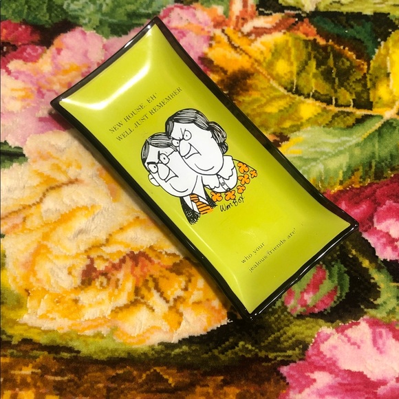 Vintage Other - Vintage Kitsch Home Art Enamel Humorous Trinket Tray